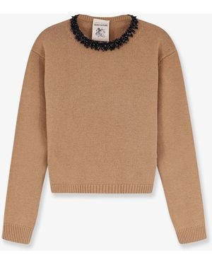 Semicouture Wool And Cashmere Blend Jumper - Natural