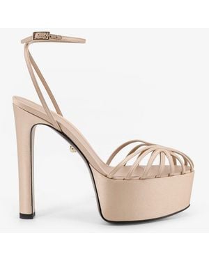ALEVI Eva Satin Sandals - Natural