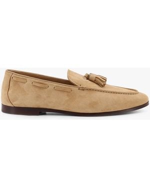 Loro Piana Francis Tassel Suede Loafer - Natural