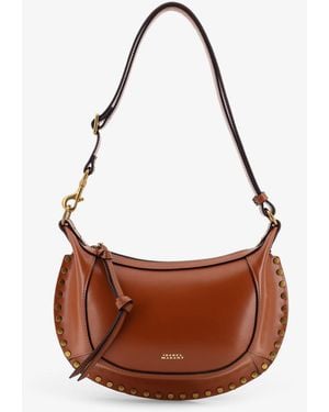 Isabel Marant Oskan Moon Leather Crossbody Bag - Brown