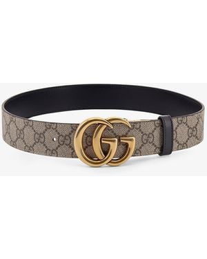 Gucci Gg Supreme Fabric Belt - Natural