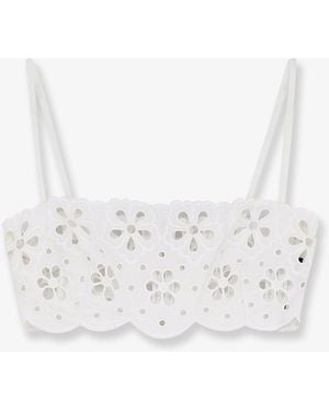 Dolce & Gabbana Cotton Top With Cut-Out Embroidery - White