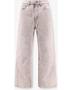 3x1 Denim Jeans With Bleached Pattern - Pink
