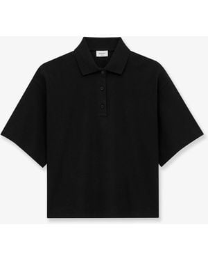Saint Laurent Cotton Blend Polo Shirt - Black