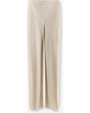 Vince Trousers Wide-Leg Satin - Natural