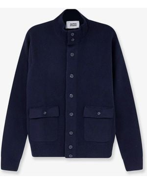 Alpha Studio Wool Blend Cardigan - Blue