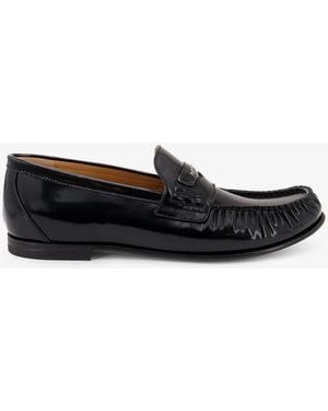 Fendi Leather Scrunch Loafers - White