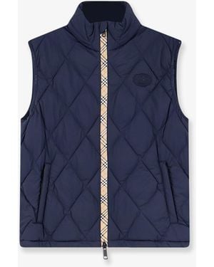 Burberry Acresford Sleeveless Padded And Quilted Jacket - Blue