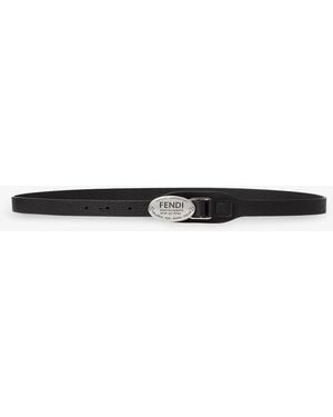 Fendi Selleria Lather Belt - White
