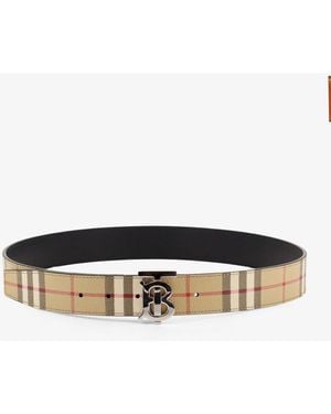 Burberry Reversible Leather Belt - White