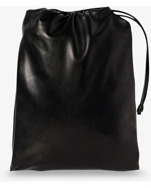 The Row Ray Leather Clutch Bag - Black