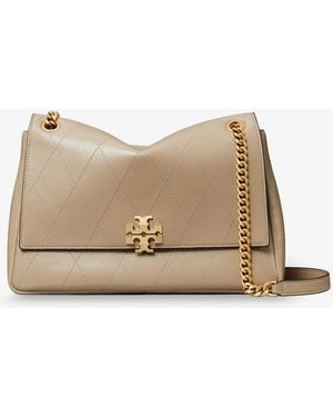 Tory Burch Charlie Leather Shoulder Bag - Natural