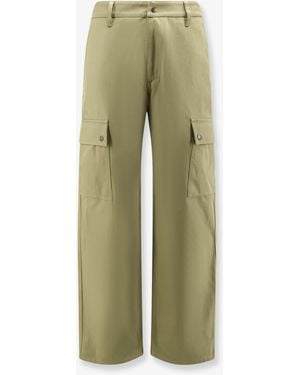 Burberry Cotton Pants With Logo Embroidery - Green