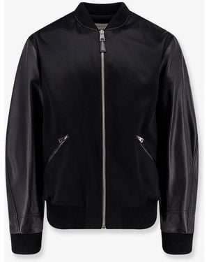 Givenchy Cotton And Nylon Jacket With Leather Sleeves - Black