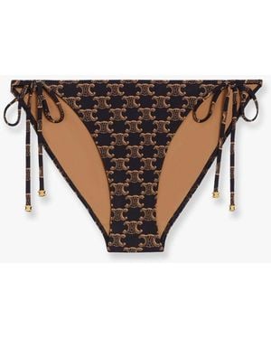 Celine Bikini Slip With Triomphe Print - White