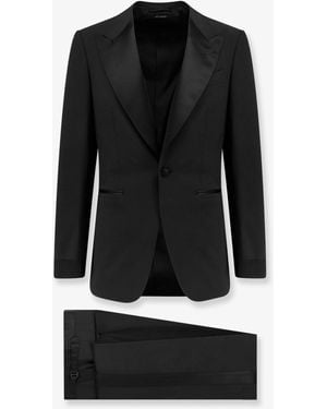 Tom Ford Wool Tuxedo With Satin Profiles - Black