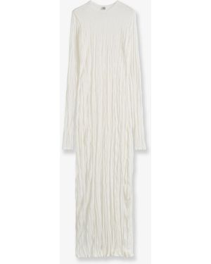 TOTEME Crinkled Viscose And Recycled Material Dress - White