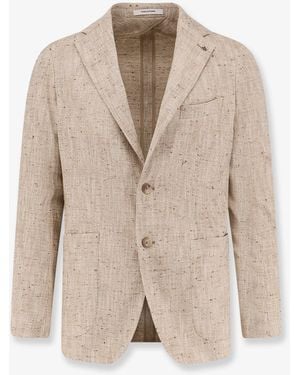 Tagliatore Cotton, Silk And Hemp Blazer - Natural