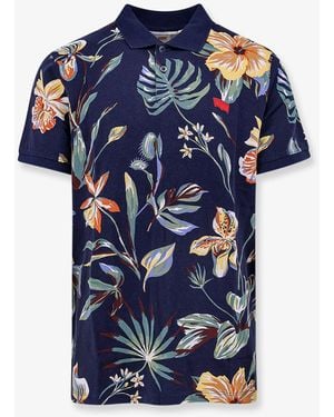 Levi's Housemark Printed Cotton Polo Shirt - Blue
