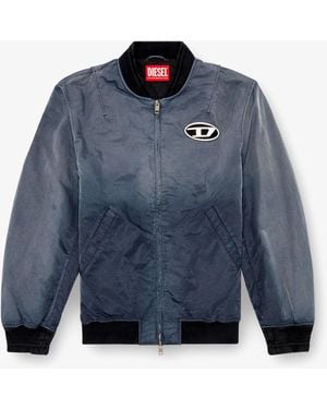 DIESEL J-Kepes Delavé Nylon Bomber Jacket - Blue