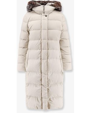 Moorer Zagar-Kn Water-Repellent Stretch Fabric Long Down Coat - Natural
