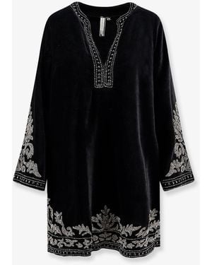 Scarlett Poppies Signe Velvet Dress With Studs - Black