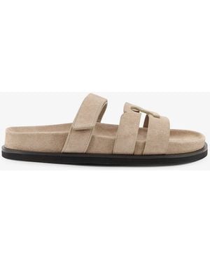 Tory Burch Sandals Ines Suede - Natural