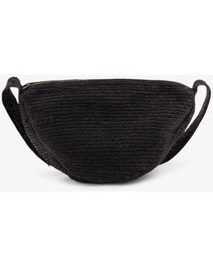 IBELIV Raffia Clip Crossbody Bag - Black