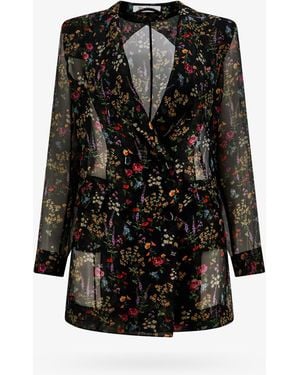 Max Mara Silk Blazer With Floral Print - Black