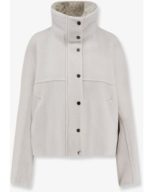 Brunello Cucinelli Wool And Cashmere Blend Jacket - White