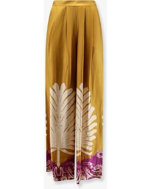 BYE Firenze Palma Viscose And Rayon Pants - White