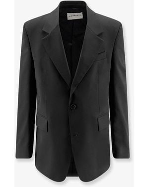 Amaranto Virgin Wool Blend Blazer - Black