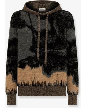 Laneus Mohair Jacquard Hoodie - Black