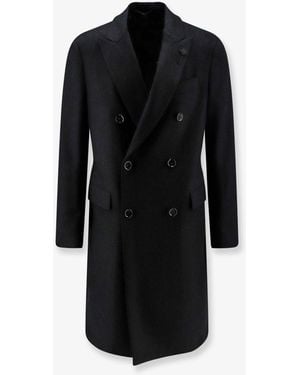 Lardini Cappotto Doppiopetto Spigato - Nero