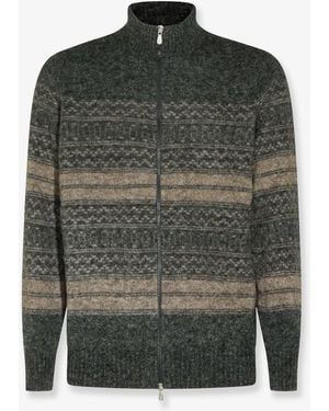 Brunello Cucinelli Alpaca, Cashmere, And Wool Blend Cardigan - Green