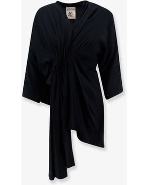 Semicouture Silk Blend Top - Black