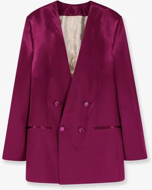 Alberta Ferretti Satin Blazer - Purple