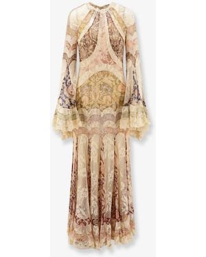 Zimmermann Valiant Paneled Gown Silk Dress - Natural