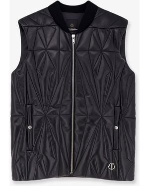 Moncler Geocamo Flight Leather Vest - Black