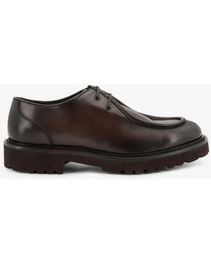 Doucal's Leather Lace-Up - White