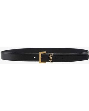 Saint Laurent Leather Belt - White