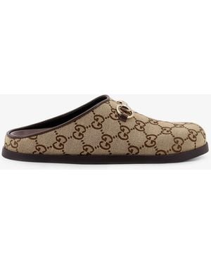 Gucci Gg Fabric Sabot - Brown