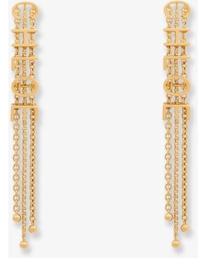 Chloé Mini Belt Brass Earrings - White