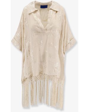 Mes Demoiselles Franny Viscose Dress With Floral Pattern - Natural