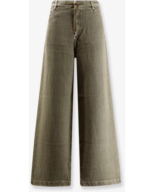Golden Goose Ortensia Cotton And Linen Pants - Green