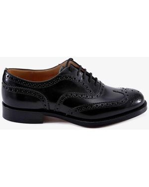 Church's Lace Up Shoe With Iconic Stitching - Black