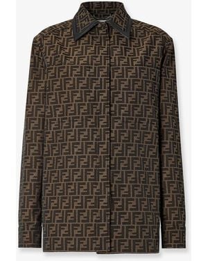 Fendi Ff Canvas Jacket - Brown