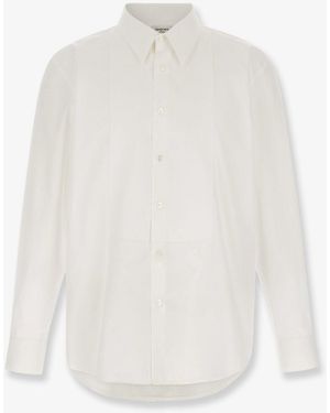 Saint Laurent Cotton Shirt With Plastron - White