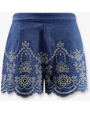 MC2 Saint Barth Shorts Amani Cotton - Blue