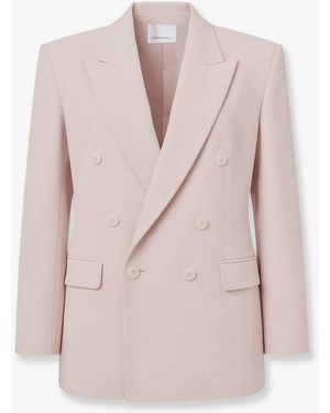 Frankie Shop Monterey Structured Wool Blend Blazer - Pink